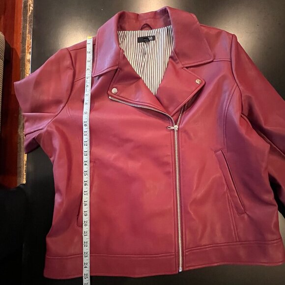 A.N.A. Faux Leather Motorcycle Jacket, Plum color, nicely lined, Size XL - Picture 12 of 12